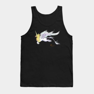 Unicorn Horses Pony Equine Equestrian Hippogriff Falconry Gryphon Griffin Hippogriffin Wings Winged Flying Yin Yang Tank Top